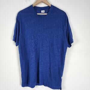 NN07 mens Dylan linen t-shirt Sz M crewneck short sleeve tee casual blue A41